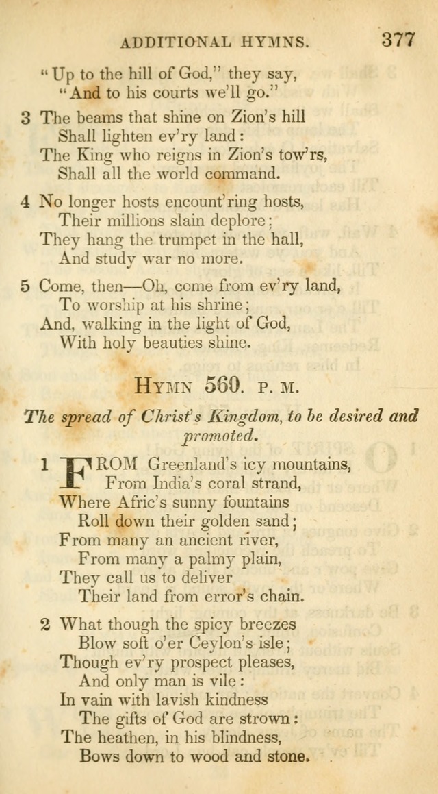 A Collection of Hymns and a Liturgy: for the use of Evangelical Lutheran Churches, to which are added prayers for families and individuals (New and Enl. Stereotype Ed.) page 377