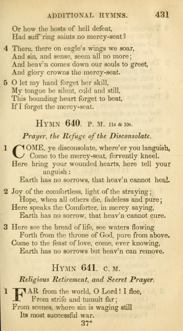 A Collection of Hymns and a Liturgy: for the use of Evangelical Lutheran Churches, to which are added prayers for families and individuals (New and Enl. Stereotype Ed.) page 431