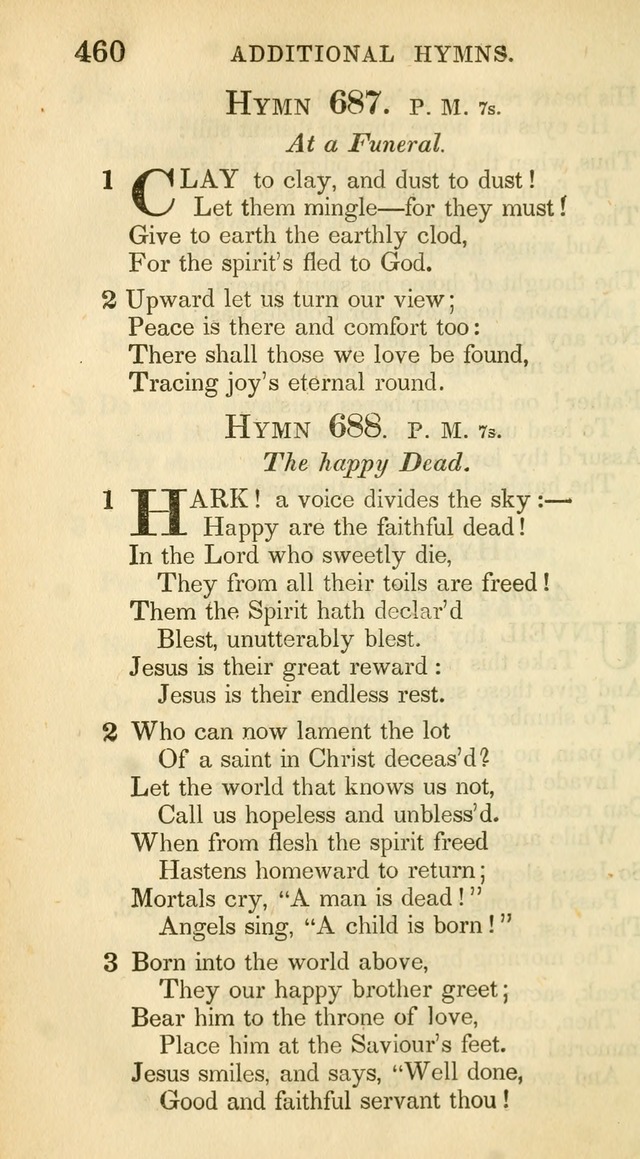 A Collection of Hymns and a Liturgy: for the use of Evangelical Lutheran Churches, to which are added prayers for families and individuals (New and Enl. Stereotype Ed.) page 460