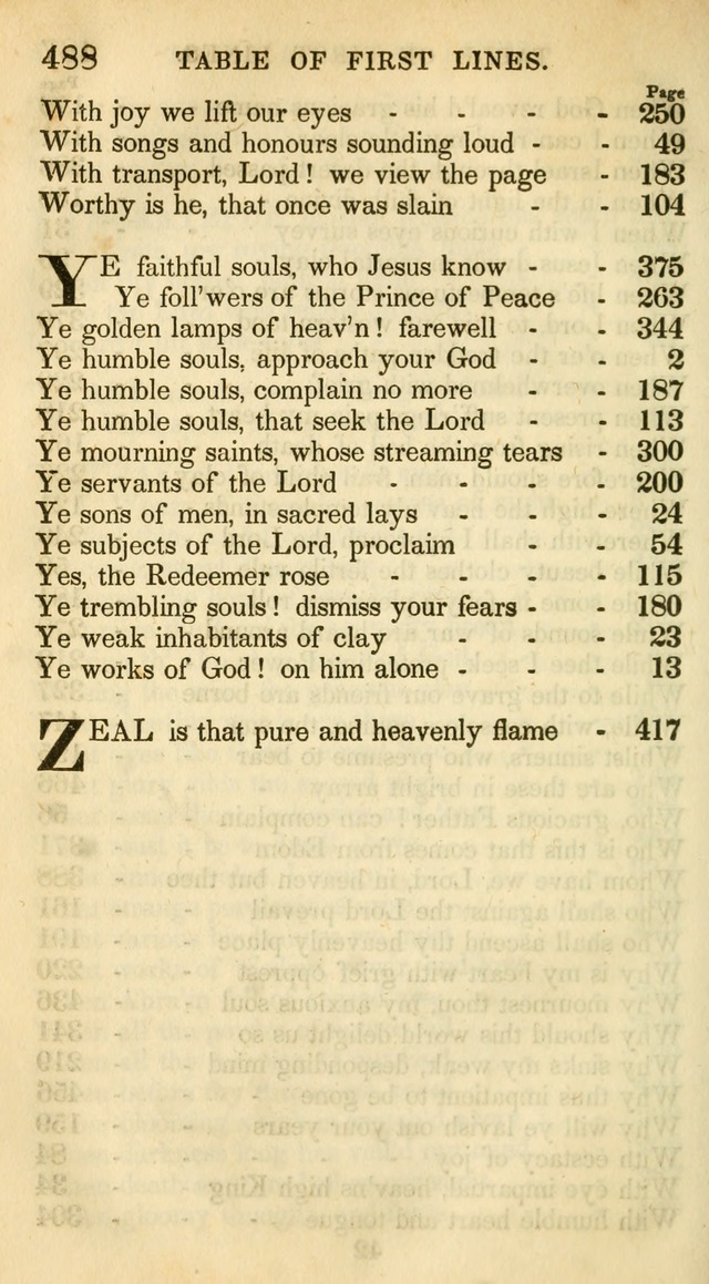 A Collection of Hymns and a Liturgy: for the use of Evangelical Lutheran Churches, to which are added prayers for families and individuals (New and Enl. Stereotype Ed.) page 488