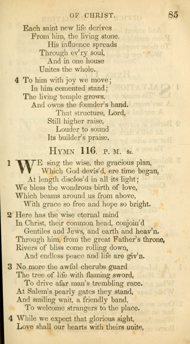 A Collection of Hymns and a Liturgy: for the use of Evangelical Lutheran Churches, to which are added prayers for families and individuals (New and Enl. Stereotype Ed.) page 85