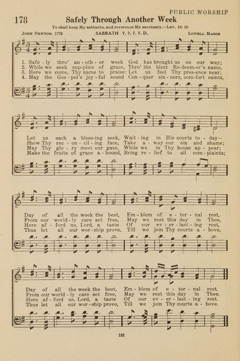 Church Hymnal, Mennonite: a collection of hymns and sacred songs suitable for use in public worship, worship in the home, and all general occasions (1st ed. ) [with Deutscher Anhang] page 132