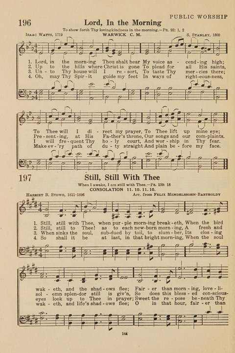 Church Hymnal, Mennonite: a collection of hymns and sacred songs suitable for use in public worship, worship in the home, and all general occasions (1st ed. ) [with Deutscher Anhang] page 144