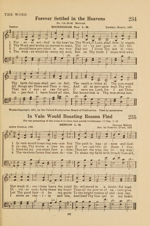 Church Hymnal, Mennonite: a collection of hymns and sacred songs suitable for use in public worship, worship in the home, and all general occasions (1st ed. ) [with Deutscher Anhang] page 171