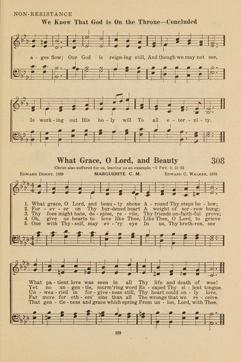 Church Hymnal, Mennonite: a collection of hymns and sacred songs suitable for use in public worship, worship in the home, and all general occasions (1st ed. ) [with Deutscher Anhang] page 229