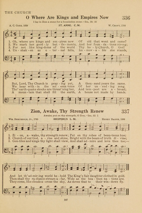 Church Hymnal, Mennonite: a collection of hymns and sacred songs suitable for use in public worship, worship in the home, and all general occasions (1st ed. ) [with Deutscher Anhang] page 247