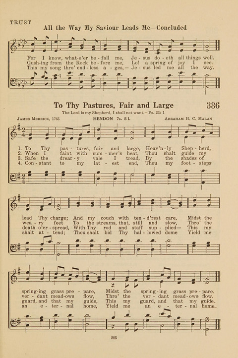 Church Hymnal, Mennonite: a collection of hymns and sacred songs suitable for use in public worship, worship in the home, and all general occasions (1st ed. ) [with Deutscher Anhang] page 285