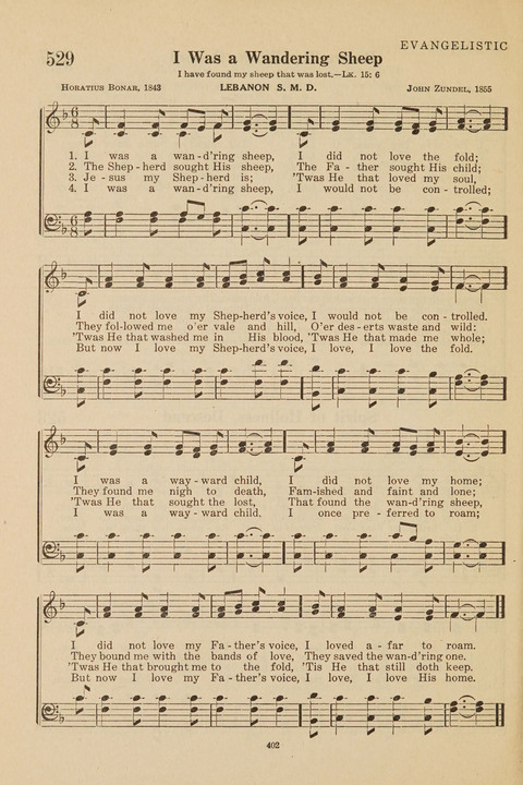 Church Hymnal, Mennonite: a collection of hymns and sacred songs suitable for use in public worship, worship in the home, and all general occasions (1st ed. ) [with Deutscher Anhang] page 402