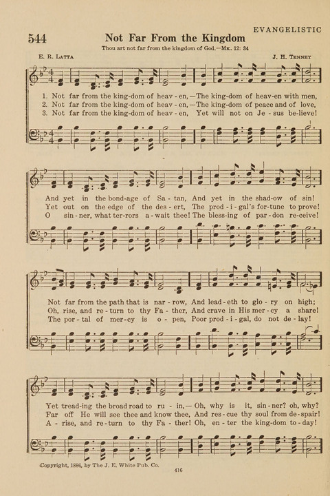 Church Hymnal, Mennonite: a collection of hymns and sacred songs suitable for use in public worship, worship in the home, and all general occasions (1st ed. ) [with Deutscher Anhang] page 416