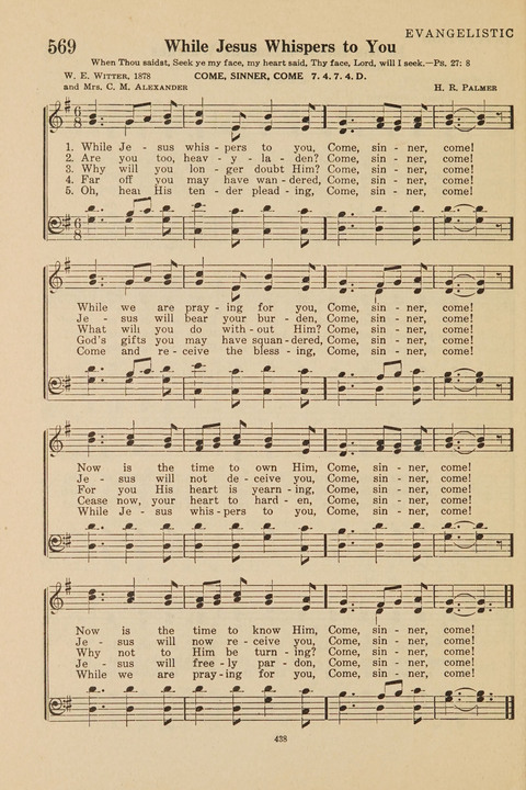 Church Hymnal, Mennonite: a collection of hymns and sacred songs suitable for use in public worship, worship in the home, and all general occasions (1st ed. ) [with Deutscher Anhang] page 438