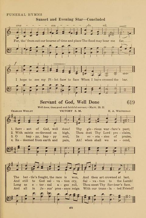 Church Hymnal, Mennonite: a collection of hymns and sacred songs suitable for use in public worship, worship in the home, and all general occasions (1st ed. ) [with Deutscher Anhang] page 473
