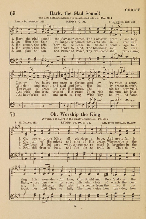 Church Hymnal, Mennonite: a collection of hymns and sacred songs suitable for use in public worship, worship in the home, and all general occasions (1st ed. ) [with Deutscher Anhang] page 50