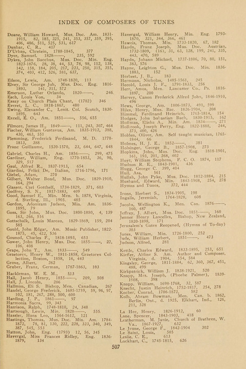 Church Hymnal, Mennonite: a collection of hymns and sacred songs suitable for use in public worship, worship in the home, and all general occasions (1st ed. ) [with Deutscher Anhang] page 507