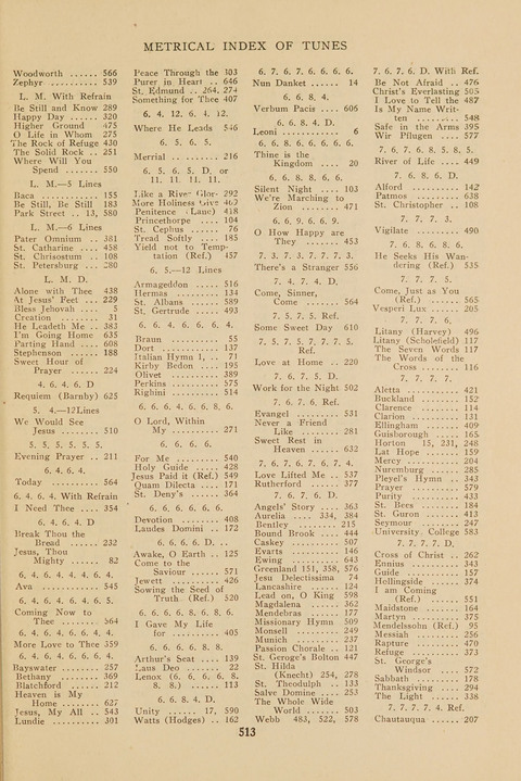 Church Hymnal, Mennonite: a collection of hymns and sacred songs suitable for use in public worship, worship in the home, and all general occasions (1st ed. ) [with Deutscher Anhang] page 513