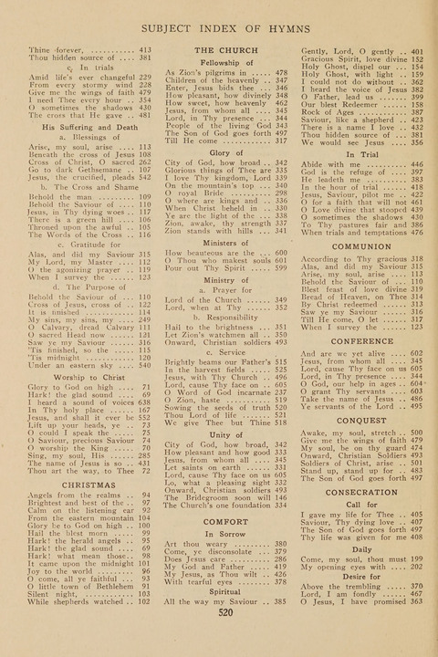 Church Hymnal, Mennonite: a collection of hymns and sacred songs suitable for use in public worship, worship in the home, and all general occasions (1st ed. ) [with Deutscher Anhang] page 520