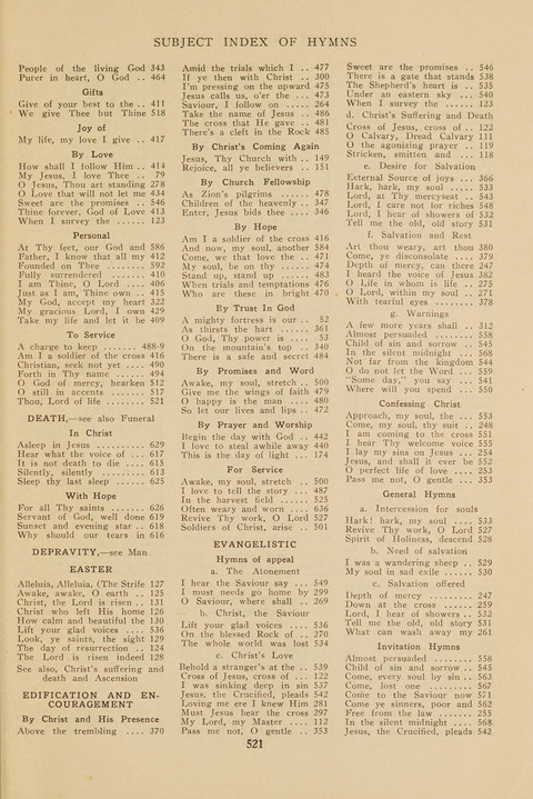 Church Hymnal, Mennonite: a collection of hymns and sacred songs suitable for use in public worship, worship in the home, and all general occasions (1st ed. ) [with Deutscher Anhang] page 521