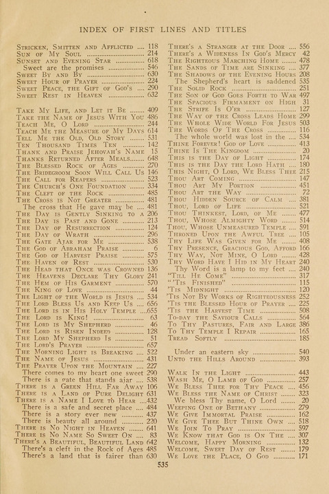 Church Hymnal, Mennonite: a collection of hymns and sacred songs suitable for use in public worship, worship in the home, and all general occasions (1st ed. ) [with Deutscher Anhang] page 535