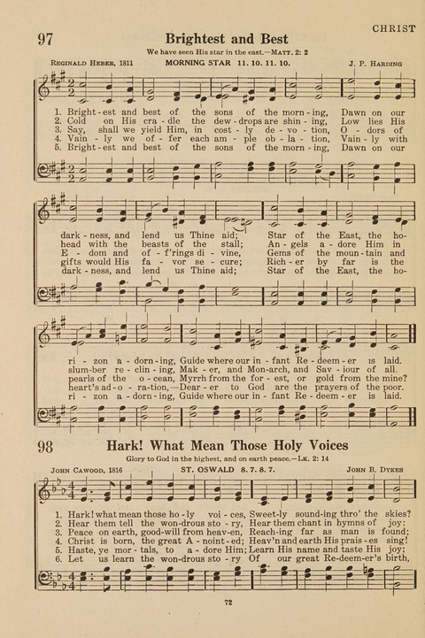 Church Hymnal, Mennonite: a collection of hymns and sacred songs suitable for use in public worship, worship in the home, and all general occasions (1st ed. ) [with Deutscher Anhang] page 72
