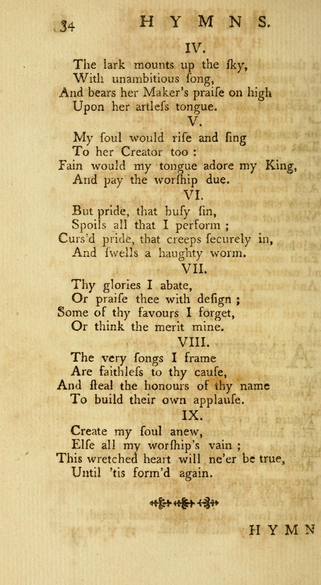 A Collection of Hymns, More Particularly Designed for the Use of the  West Society in Boston. (2nd ed. with Additions) page 34