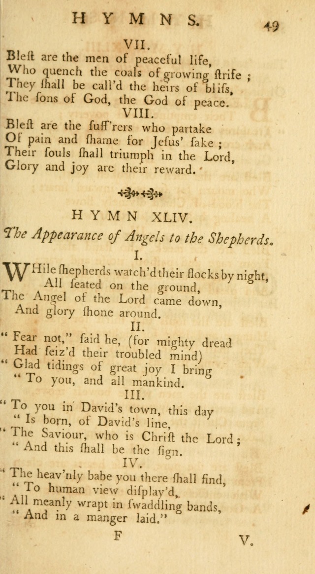 A Collection of Hymns, More Particularly Designed for the Use of the  West Society in Boston. (2nd ed. with Additions) page 49