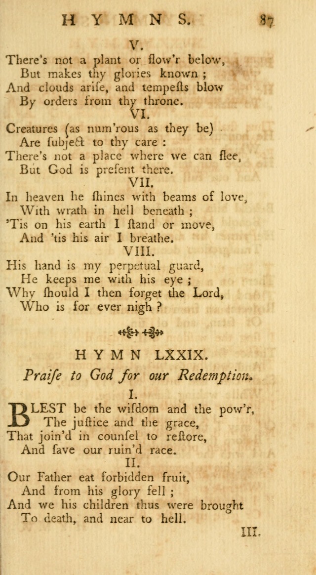 A Collection of Hymns, More Particularly Designed for the Use of the  West Society in Boston. (2nd ed. with Additions) page 89