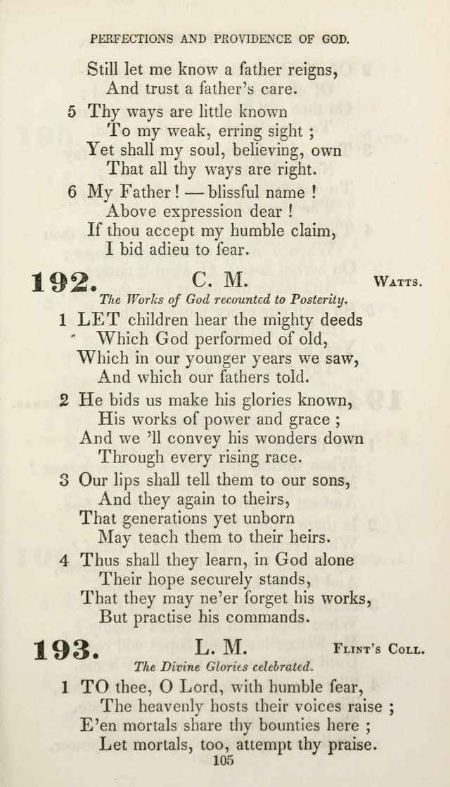 Christian Hymns for Public and Private Worship: a collection compiled  by a committee of the Cheshire Pastoral Association (11th ed.) page 105