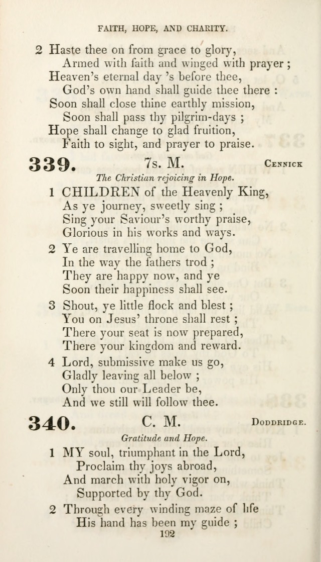 Christian Hymns for Public and Private Worship: a collection compiled  by a committee of the Cheshire Pastoral Association (11th ed.) page 192