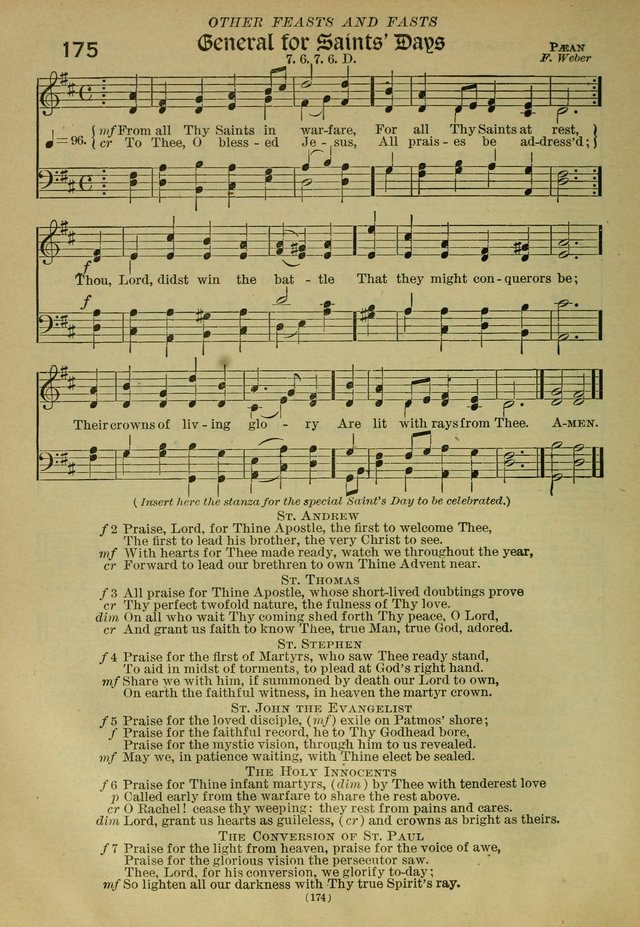 The Church Hymnal: containing hymns approved and set forth by the general conventions of 1892 and 1916; together with hymns for the use of guilds and brotherhoods, and for special occasions (Rev. ed) page 175