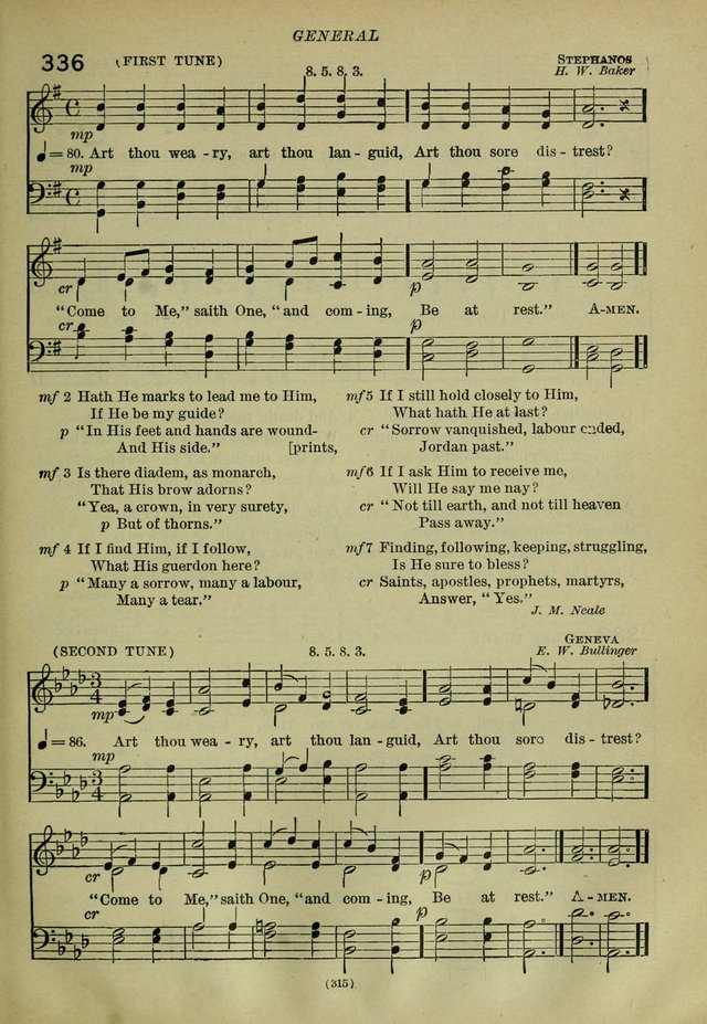 The Church Hymnal: containing hymns approved and set forth by the general conventions of 1892 and 1916; together with hymns for the use of guilds and brotherhoods, and for special occasions (Rev. ed) page 316
