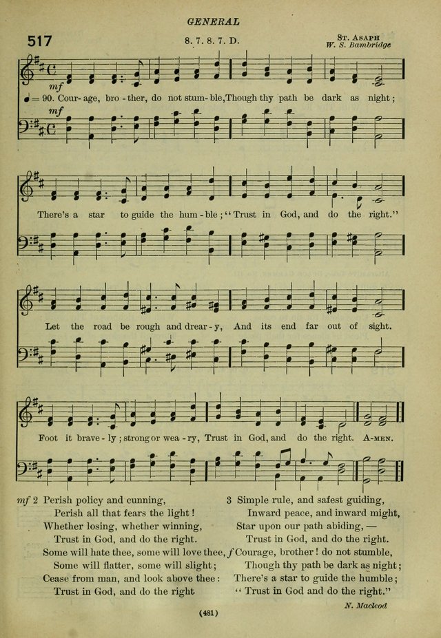 The Church Hymnal: containing hymns approved and set forth by the general conventions of 1892 and 1916; together with hymns for the use of guilds and brotherhoods, and for special occasions (Rev. ed) page 482
