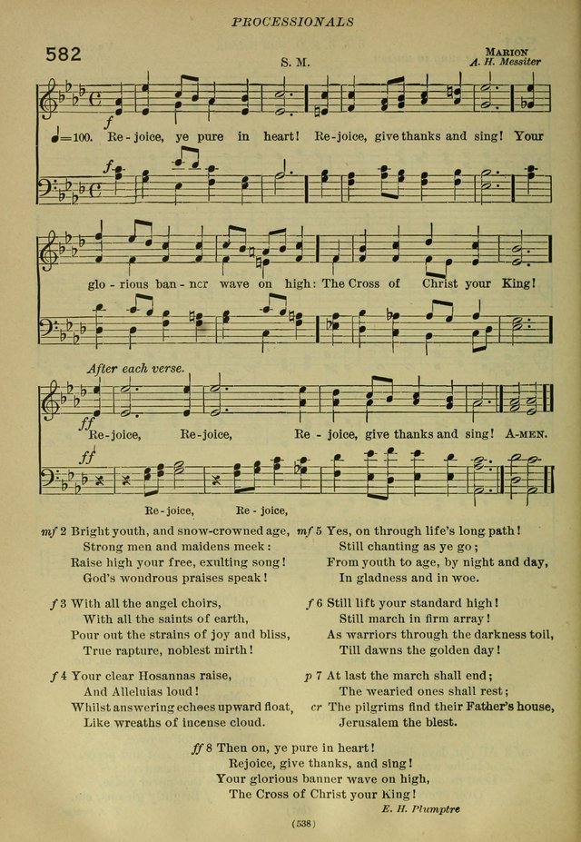 The Church Hymnal: containing hymns approved and set forth by the general conventions of 1892 and 1916; together with hymns for the use of guilds and brotherhoods, and for special occasions (Rev. ed) page 539
