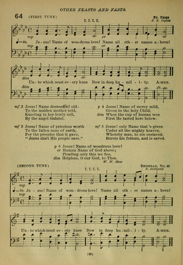 The Church Hymnal: containing hymns approved and set forth by the general conventions of 1892 and 1916; together with hymns for the use of guilds and brotherhoods, and for special occasions (Rev. ed) page 67