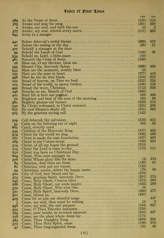 The Church Hymnal: containing hymns approved and set forth by the general conventions of 1892 and 1916; together with hymns for the use of guilds and brotherhoods, and for special occasions (Rev. ed) page x