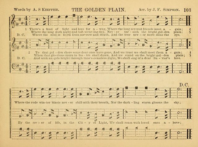 The Christian Harp and Sabbath School Songster: designed for the use of the social religious circle, revivals, and the Sabbath school (14th ed.) page 103