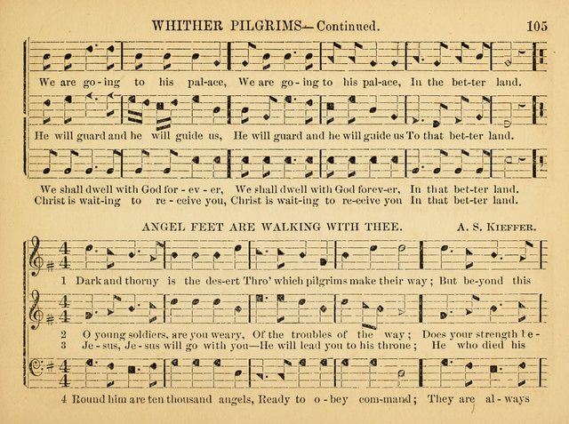 The Christian Harp and Sabbath School Songster: designed for the use of the social religious circle, revivals, and the Sabbath school (14th ed.) page 105