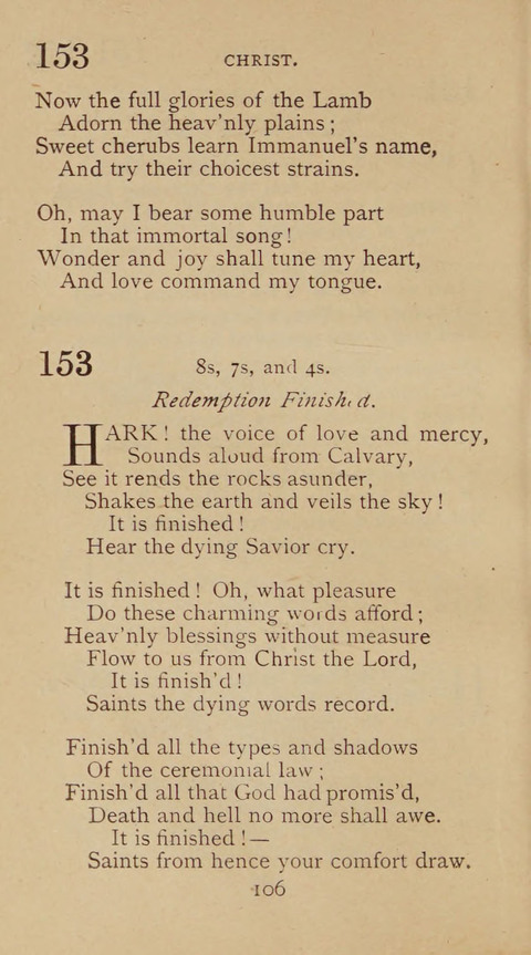 A Collection of Hymns and Sacred Songs: suited to both private and public devotions, and especially adapted to the wants and uses of the brethren of the Old German Baptist Church page 100