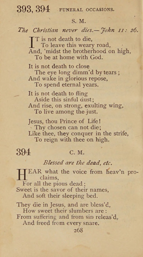 A Collection of Hymns and Sacred Songs: suited to both private and public devotions, and especially adapted to the wants and uses of the brethren of the Old German Baptist Church page 262