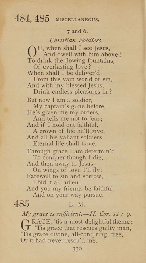 A Collection of Hymns and Sacred Songs: suited to both private and public devotions, and especially adapted to the wants and uses of the brethren of the Old German Baptist Church page 324