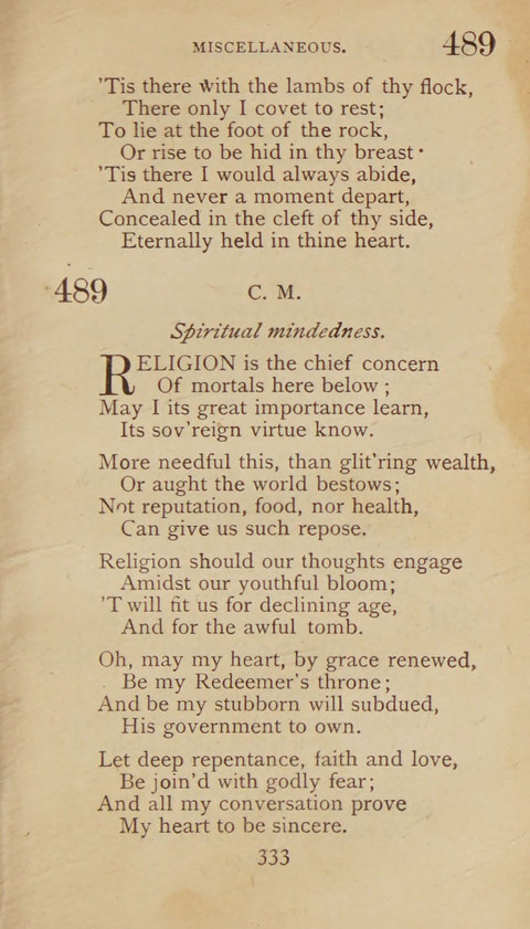 A Collection of Hymns and Sacred Songs: suited to both private and public devotions, and especially adapted to the wants and uses of the brethren of the Old German Baptist Church page 327
