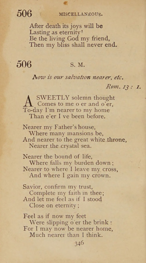 A Collection of Hymns and Sacred Songs: suited to both private and public devotions, and especially adapted to the wants and uses of the brethren of the Old German Baptist Church page 340