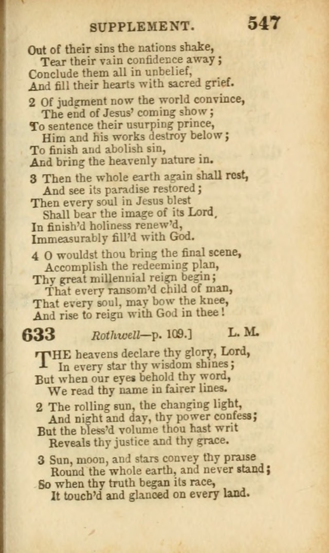 A Collection of Hymns: for the use of the Methodist Episcopal Church, principally from the collection of the Rev. John Wesley, A. M., late fellow of Lincoln College..(Rev. and corr. with a supplement) page 549