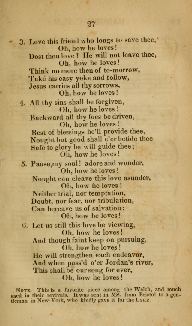 The Christian Lyre: Vol I (8th ed. rev.) page 27