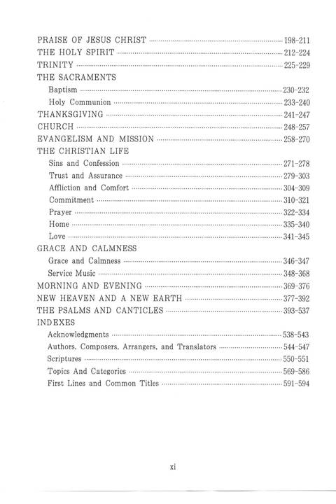 찬송과 예배 = Chansong gwa yebae = Come, Let Us Worship: the Korean-English Presbyterian hymnal and service book page ix
