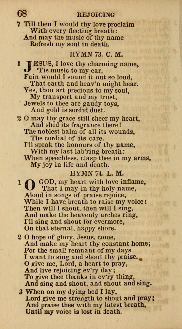 The Camp-Meeting Chorister: or, a collection of hymns and spiritual songs, for the pious of all denominations. To be sung at camp meetings, during revivals of religion, and on other occasions page 68