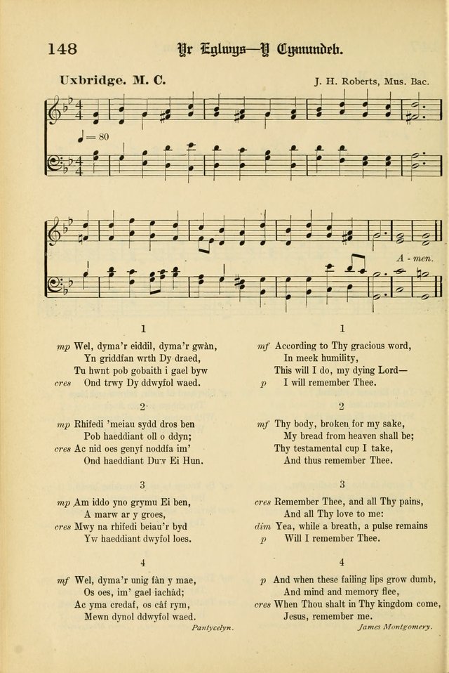 Cân a Mawl: llyfr hymna a thonau Methodistiaid Calfinaidd Unol Dalaethau yr America=Song and Praise: the hymnal of the Calvinistic Methodist Church of the United States of America page 150