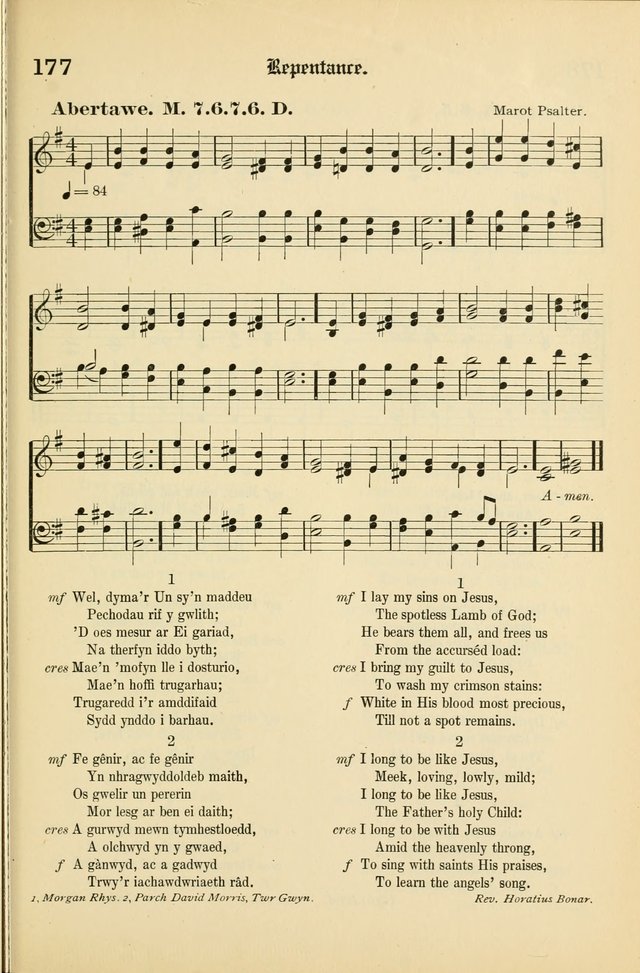Cân a Mawl: llyfr hymna a thonau Methodistiaid Calfinaidd Unol Dalaethau yr America=Song and Praise: the hymnal of the Calvinistic Methodist Church of the United States of America page 181