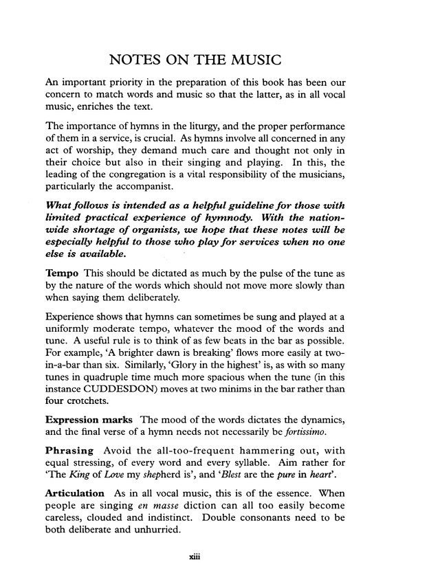 Common Praise: A new edition of Hymns Ancient and Modern page xiii