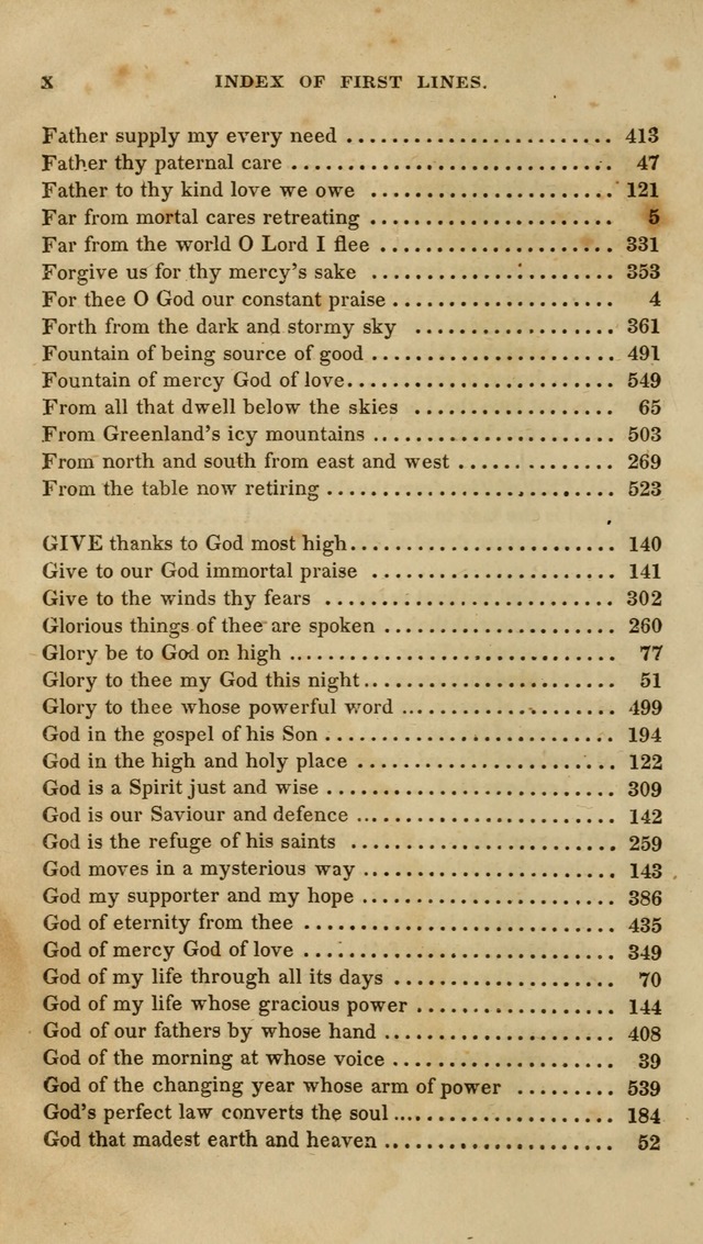 A Collection of Psalms and Hymns for Christian Worship (6th ed.) page xii