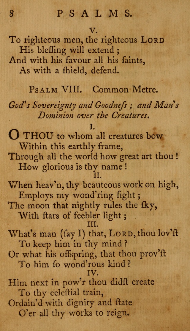 A Collection of Psalms and Hymns for Publick Worship page 8