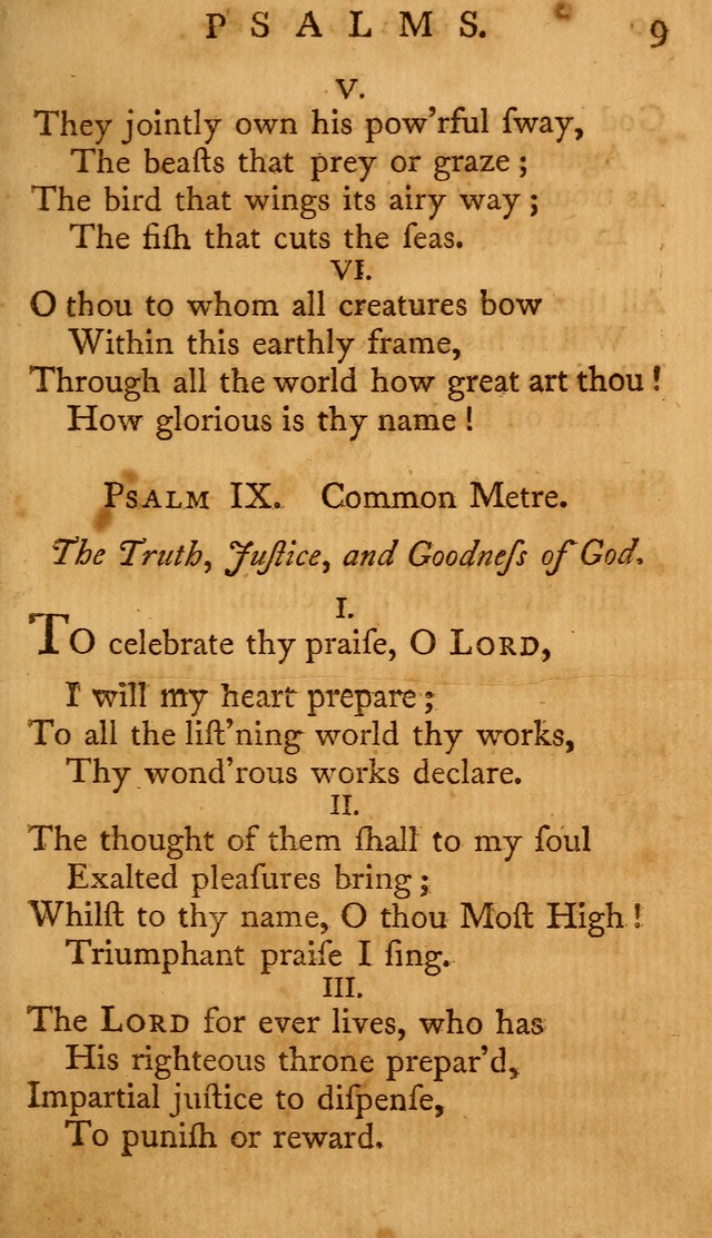 A Collection of Psalms and Hymns for Publick Worship page 9
